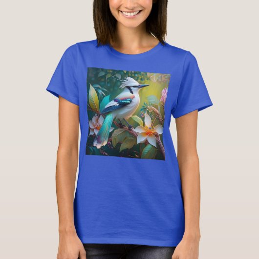 カケスのティール（緑がかった色） Tシャツ (正面)