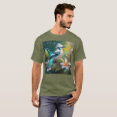 カケスのティール（緑がかった色） Tシャツ (正面フル)