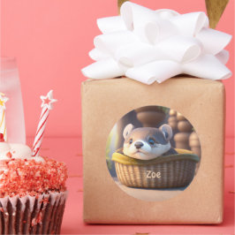 カゴに可愛いベビー-カスタム子供 ラウンドシール