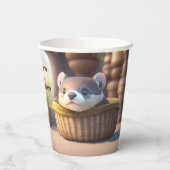 カゴに可愛いベビー-カスタム子供 紙コップ (裏面)