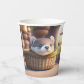 カゴに可愛いベビー-カスタム子供 紙コップ (正面)