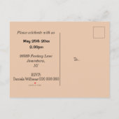 カゴに可愛いベビー-子供の誕生日 インビテーションポストカード (裏面)