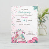 カゴの誕生日パーティーで愛の鳥フローラ (スタンド正面)