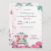 カゴの誕生日パーティーで愛の鳥フローラ (正面/裏面)