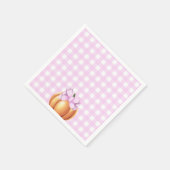 カゴの赤ちゃんシャワーでピンクの弓とカボチャ スタンダードカクテルナプキン (角)