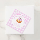 カゴの赤ちゃんシャワーでピンクの弓とカボチャ フェイバータグ (インサイチュ)