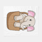 カゴ付き象 フリースブランケット (正面(横))