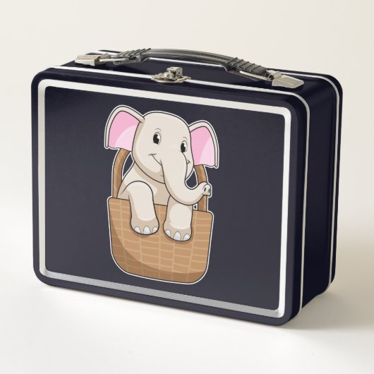 カゴ付き象 メタルランチボックス (正面)