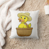 カゴ付き農家のアヒル クッション (ブランケット)