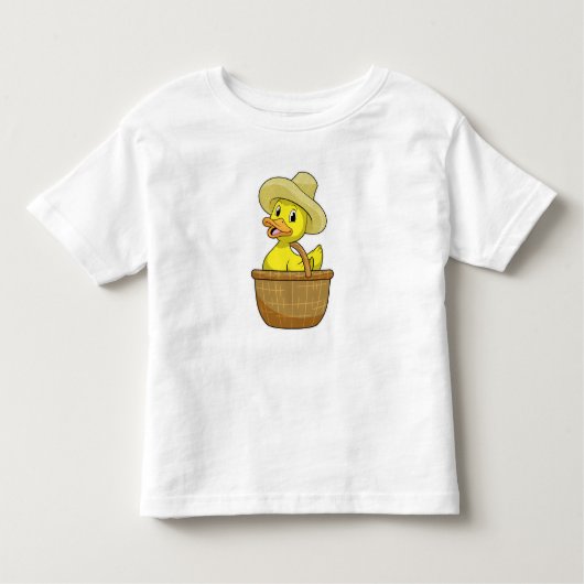カゴ付き農家のアヒル トドラーTシャツ (正面)