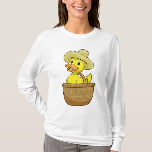 カゴ付き農家のアヒル Tシャツ (正面)