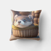 カゴ内の可愛いベビー – パーソナライズ可能 クッション (裏面)