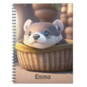 カゴ内の可愛いベビー – パーソナライズ可能 ノートブック (正面)