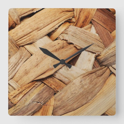 カゴ織りアクリル壁時計 スクエア壁時計 (正面)