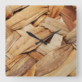 カゴ織りアクリル壁時計 スクエア壁時計