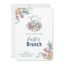 カゴ&チューリップの可愛いバニー花模様イースターブランチ