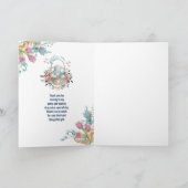 カゴ&チューリップの可愛いバニー花模様感謝していパーティー サンキューカード (内部)