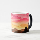 カサグランデ創造鹿の日の出/太陽セットマグカップ モーフィングマグカップ (正面右)