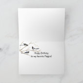 カササギのトーテム、動物ガイドのおもしろいな誕生日 カード (内部)