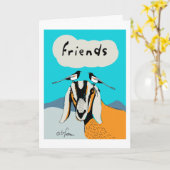 カササギの友人を持つヤギ カード (黄色い花)