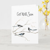 カササギの鳥の集団から井戸を、すぐに得て下さい カード (黄色い花)