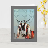 カササギを持つヤギ: 友情、芸術 カード (黄色い花)