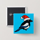 カササギサンタ 缶バッジ (正面&裏面)