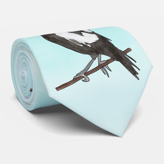 カササギフエガラスのタイ ネクタイ (ロール)