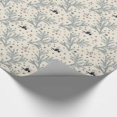 カササギ。 砂漠の人生のクリスマスの包装紙 ラッピングペーパー (角)