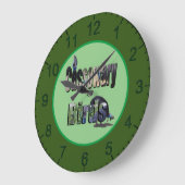 カサスキュアな鳥の写真名 ラージ壁時計 (傾斜)