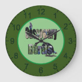 カサスキュアな鳥の写真名 ラージ壁時計 (正面)