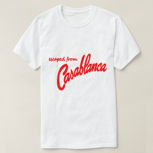 カサブランカから逃れたカサブランカ映画 Tシャツ (デザイン正面)