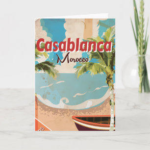 カサブランカのヴィンテージ旅行ポスター カード