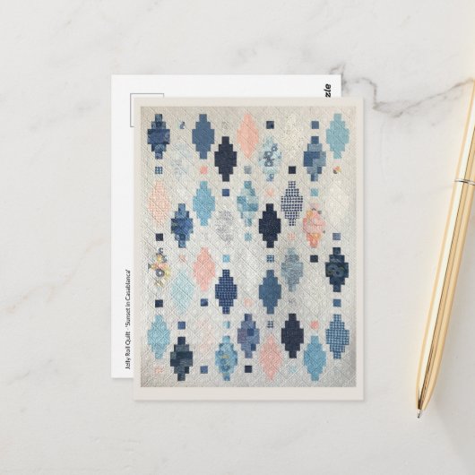 カサブランカキルトポストカードにサンセット ポストカード (正面/裏面インサイチュ)