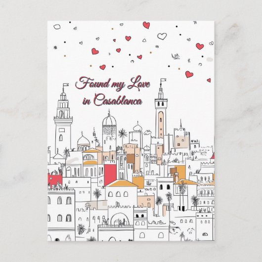 カサブランカバレンタインデーに恋を見つけた ポストカード (正面)