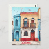 カサブランカモロッコへの旅行 ポストカード (正面/裏面)