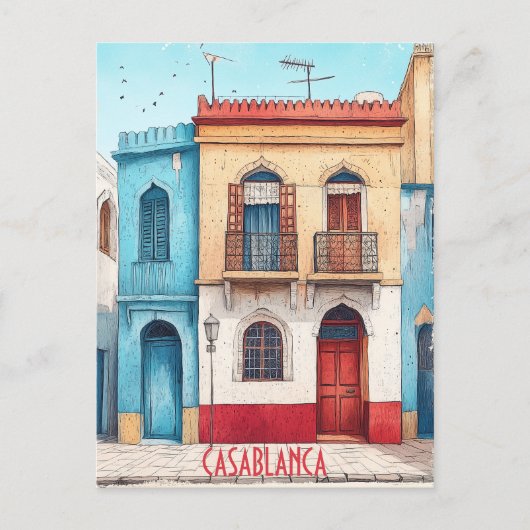 カサブランカモロッコへの旅行 ポストカード (正面)