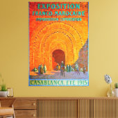 カサブランカモロッコフランスのヴィンテージ旅行ポスター キャンバスプリント (インサイチュ (リビング))