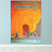 カサブランカモロッコフランスのヴィンテージ旅行ポスター キャンバスプリント (インサイチュ (ウッドフロア))