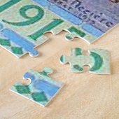 カサブランカモロッコフランスのヴィンテージ旅行ポスター ジグソーパズル (側面)