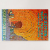 カサブランカモロッコフランスのヴィンテージ旅行ポスター ジグソーパズル (横)