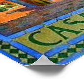 カサブランカモロッコフランスのヴィンテージ旅行ポスター ポスター (角)