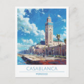 カサブランカモロッコヴィンテージトラベル ポストカード (正面)