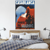 カサブランカモロッコヴィンテージ旅行ポスター キャンバスプリント (インサイチュ (寝室))