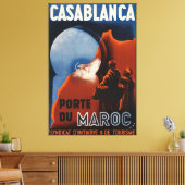 カサブランカモロッコヴィンテージ旅行ポスター キャンバスプリント (インサイチュ (リビング))