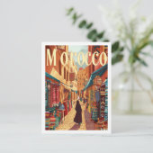 カサブランカモロッコヴィンテージ有名なトラベルプレイス ポストカード (スタンド正面)