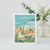 カサブランカモロッコヴィンテージ有名なトラベルプレイス ポストカード (スタンド正面)
