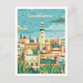 カサブランカモロッコヴィンテージ有名なトラベルプレイス ポストカード (正面)