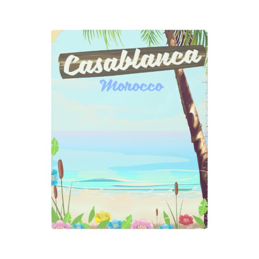 カサブランカモロッコ、ロマンチックなヴィンテージのポスター メタルプリント (正面)