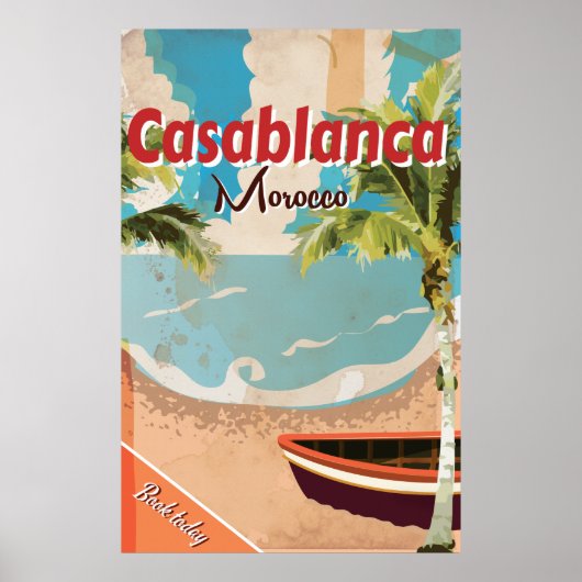 カサブランカ ビンテージ 旅行 ポスター (正面)